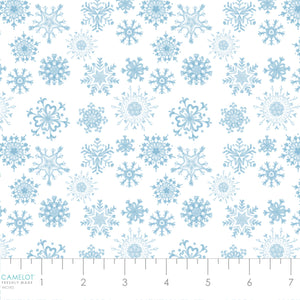 Penguin Party Collection-Frolicking Snowflakes-White-100% Cotton-49240406-01