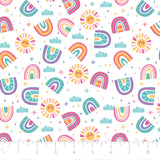 Fleece and Flannel 2025 Catalog-Sunshine and Rainbows-White-Cotton Flannel-50240102B-01