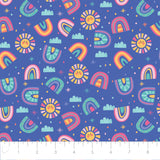 Fleece and Flannel 2025 Catalog-Sunshine and Rainbows-Blue-Cotton Flannel-50240102B-02