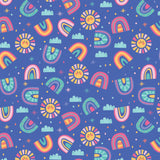 Fleece and Flannel 2025 Catalog-Sunshine and Rainbows-Blue-Cotton Flannel-50240102B-02