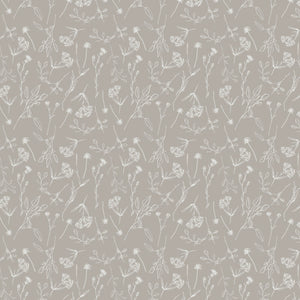 Morning Lilac Collection-Pressed Floral-100% Cotton-Grey-52230105-01