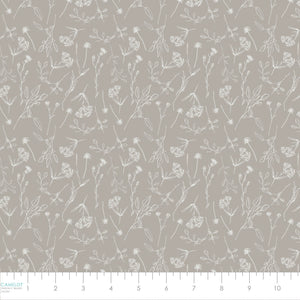 Morning Lilac Collection-Pressed Floral-100% Cotton-Grey-52230105-01