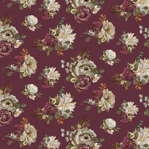 Dark Romance Collection-Blooming Beauty-Burgundy-100% Cotton-52240102-03