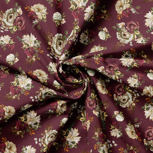 Dark Romance Collection-Blooming Beauty-Burgundy-100% Cotton-52240102-03