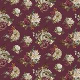 Dark Romance Collection-Blooming Beauty-Burgundy-100% Cotton-52240102-03