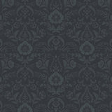 Dark Romance Collection-Opulent Damask-Charcoal-100% Cotton-52240103-02