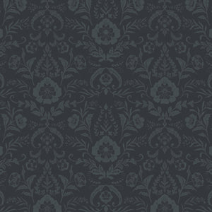 Dark Romance Collection-Opulent Damask-Charcoal-100% Cotton-52240103-02