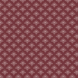 Dark Romance Collection-Dainty Damask-Burgundy-100% Cotton-52240105-03