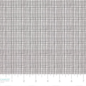 Fluttering Blooms Collection-Rough Grid-Charcoal-Quilting Fabrics-55240205-02