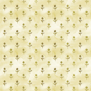 Golden Hour Collection-Serene Blooms-Yellow-100% Cotton-55240305-01