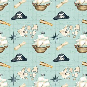 Fleece and Flannel 2025 Catalog-Treasure Map-Aqua-Cotton Flannel-56240101B-01