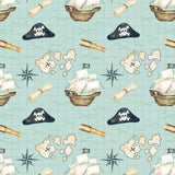 Fleece and Flannel 2025 Catalog-Treasure Map-Aqua-Cotton Flannel-56240101B-01