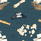 Fleece and Flannel 2025 Catalog-Treasure Map-Teal-Cotton Flannel-56240101B-03