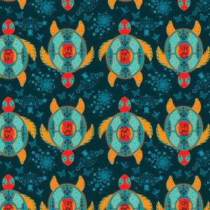 Truth Collection-Turtle Journey-Deep Teal-100% Cotton-57240102-01