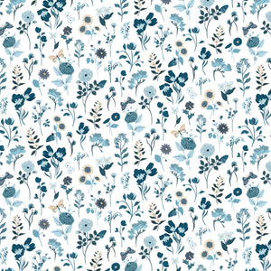 Midnights in Bloom Collection-Stems-100% Cotton-White-58230502-01