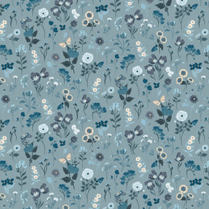 Midnights in Bloom Collection-Stems-100% Cotton-Grey Blue-58230502-03