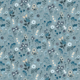 Midnights in Bloom Collection-Stems-100% Cotton-Grey Blue-58230502-03
