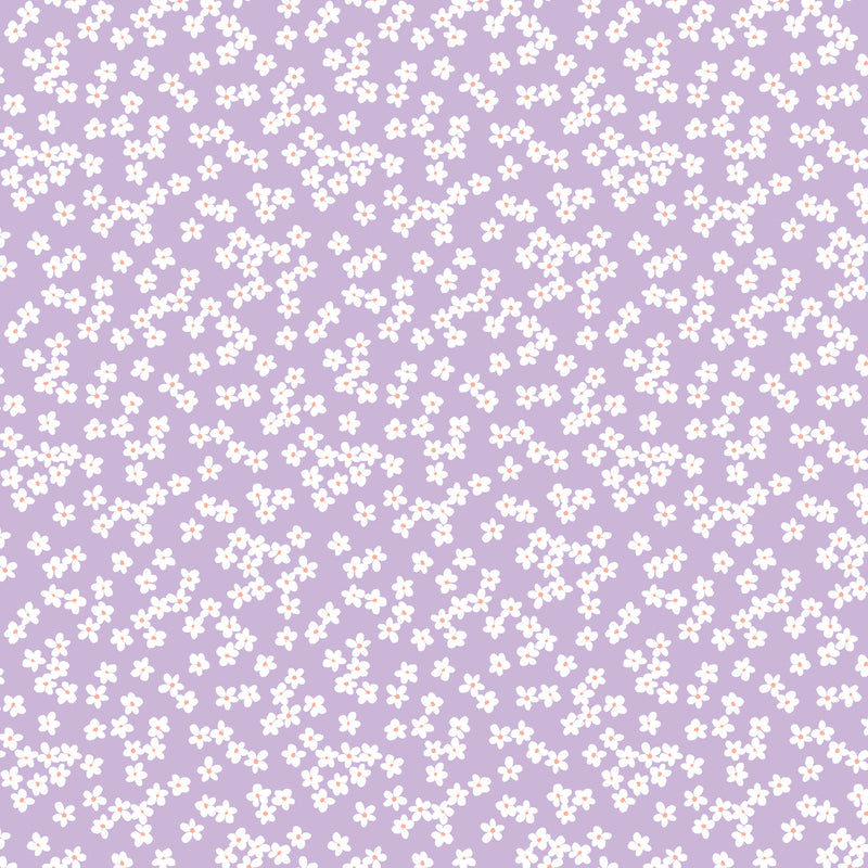 Daisy and Lilly  Collection-Floral Clusters-Light Purple-Quilting Fabrics-58240104-01