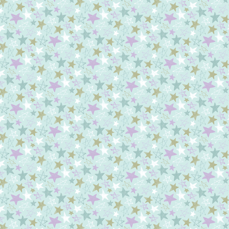 Daisy and Lilly  Collection-Star Doodles-Light Blue-Quilting Fabrics-58240106-01