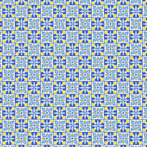 Lemon Drop Collection-Tiles-Blue-Quilting Fabrics-58240207-02