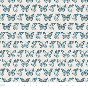 Garden Seeds Collection-Butterflies-Navy-100% Cotton 66230105-04