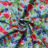 Sweet Summer Collection-Berry Blossoms-Blue-100% Cotton 66230202-03