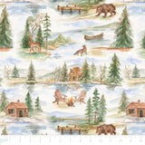 Living on Lake Time Collection-Lake Scenery-Multi-100% Cotton-66250101-01