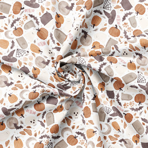 Pumpkins and Paws Collection-Soft Hallows' Eve-White-100% Cotton-66250202-01