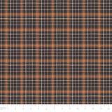 Pumpkins and Paws Collection-Harvest Plaid-Charcoal-100% Cotton-66250207-02