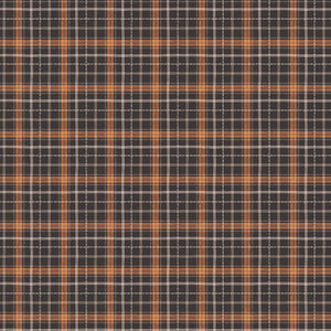 Pumpkins and Paws Collection-Harvest Plaid-Charcoal-100% Cotton-66250207-02