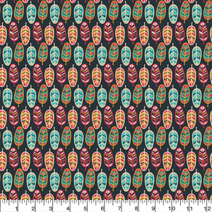 Birds of a Feather Collection- Feathers - Graphite- 100%Cotton - 44/45