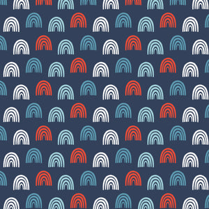 Scalloped Waves- Navy - Cotton -89190608WM-02