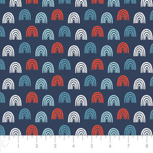 Scalloped Waves- Navy - Cotton -89190608WM-02