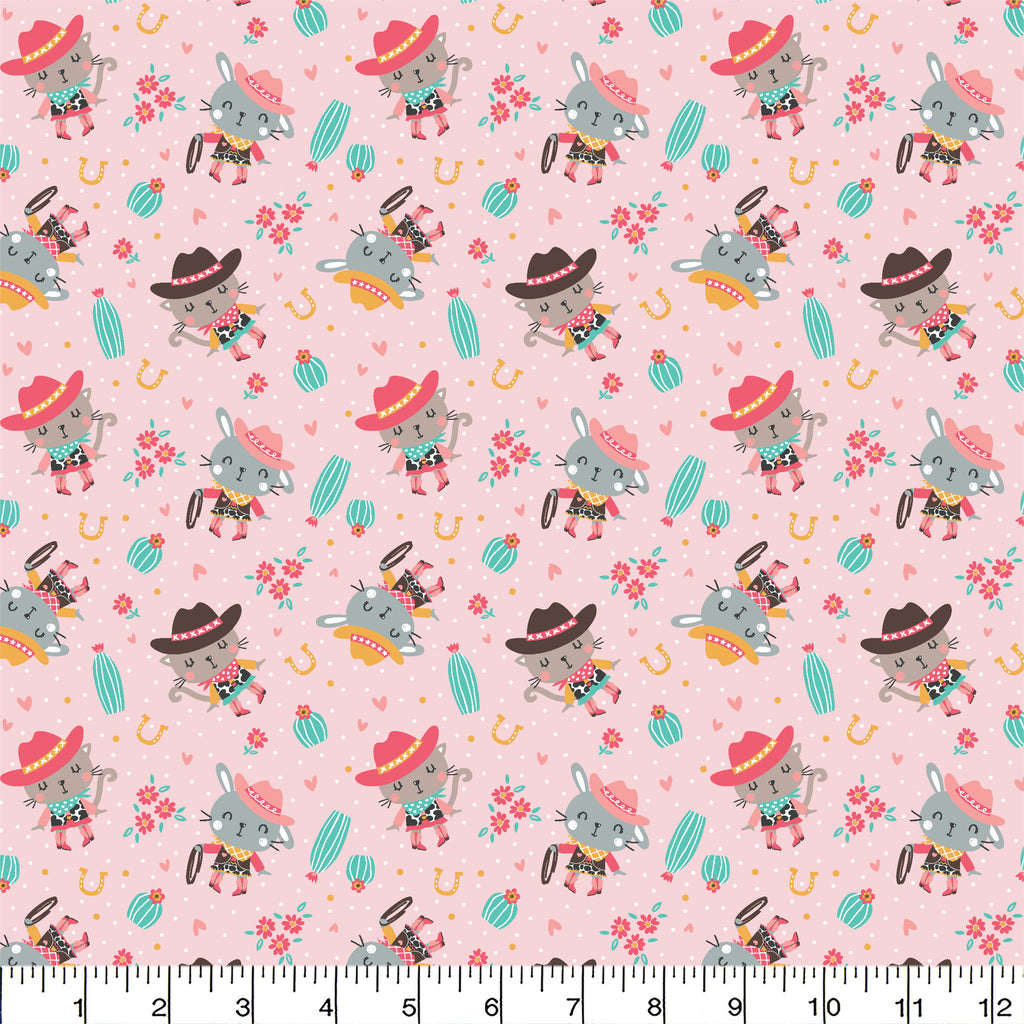Bow to boot - wild west sweetheart  Pink- Flannel