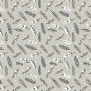 Woodland Wonders Collection-Aztec Woodland Feathers-Light Taupe-100% Cotton-89230209-05