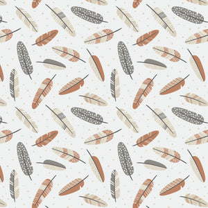 Fleece and Flannel 2024 Catalog-Aztec Woodland Feathers-Cream-Cotton Flannel-89230209B-01