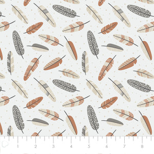 Fleece and Flannel 2024 Catalog-Aztec Woodland Feathers-Cream-Cotton Flannel-89230209B-01