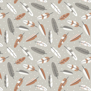 Fleece and Flannel 2024 Catalog-Aztec Woodland Feathers-Brown-Cotton Flannel-89230209B-02