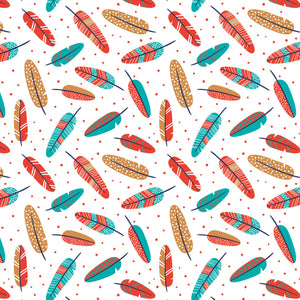 Fleece and Flannel 2024 Catalog-Aztec Woodland Feathers-Multi-Cotton Flannel-89230209B-03