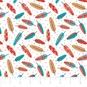 Fleece and Flannel 2024 Catalog-Aztec Woodland Feathers-Multi-Cotton Flannel-89230209B-03