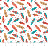 Fleece and Flannel 2024 Catalog-Aztec Woodland Feathers-Multi-Cotton Flannel-89230209B-03