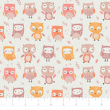 Fleece and Flannel 2025 Catalog-Owl Friends-Cream-Cotton Flannel-79240101B-01