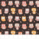 Fleece and Flannel 2025 Catalog-Owl Friends-Brown-Cotton Flannel-79240101B-02