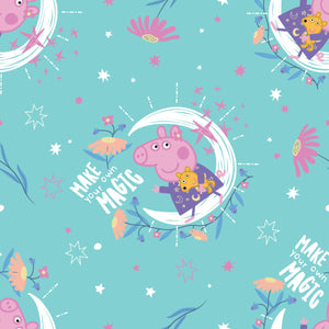 Peppa Pig Collection- Peppa Moon Magic - Cotton - Light Teal