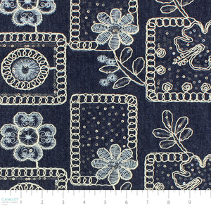 Embroidered Denim-75% Tencel/22% Rayon/3%Spandex-Woven