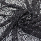 Embroidered Mesh Spangle-95% Polyester/5% Spandex-Knit