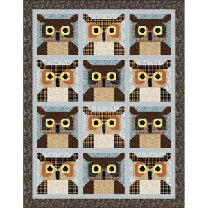 Crafted Cabin Owl Printed Quilt  Panel-PI001RSD_CABIN