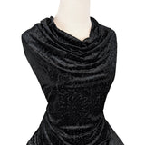 Floral Burn-out Velour-67% Polyester/8% Spandex/25% Nylon-Knit-VLB1000