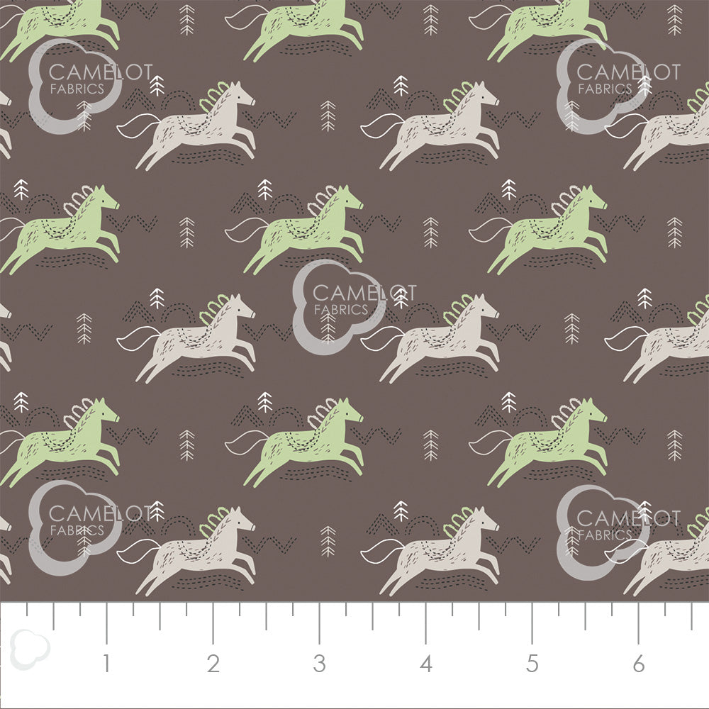 Jumping Horses - Printed Flannel by CDS