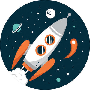 Rocket Adhesive Fabric Badge